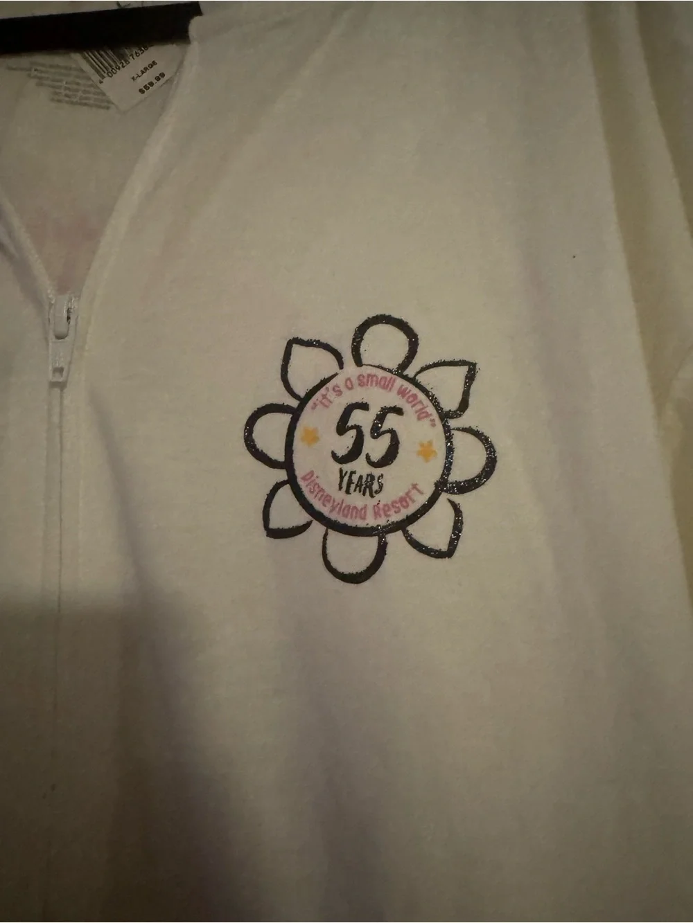 Disneyland It’s A Small World white Zipper Sweater - Picture 2 of 5